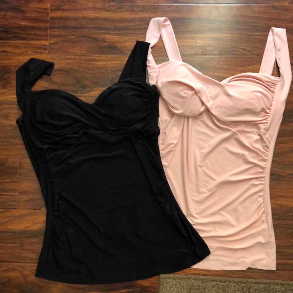 2 PADDED BUST TANK TOPS